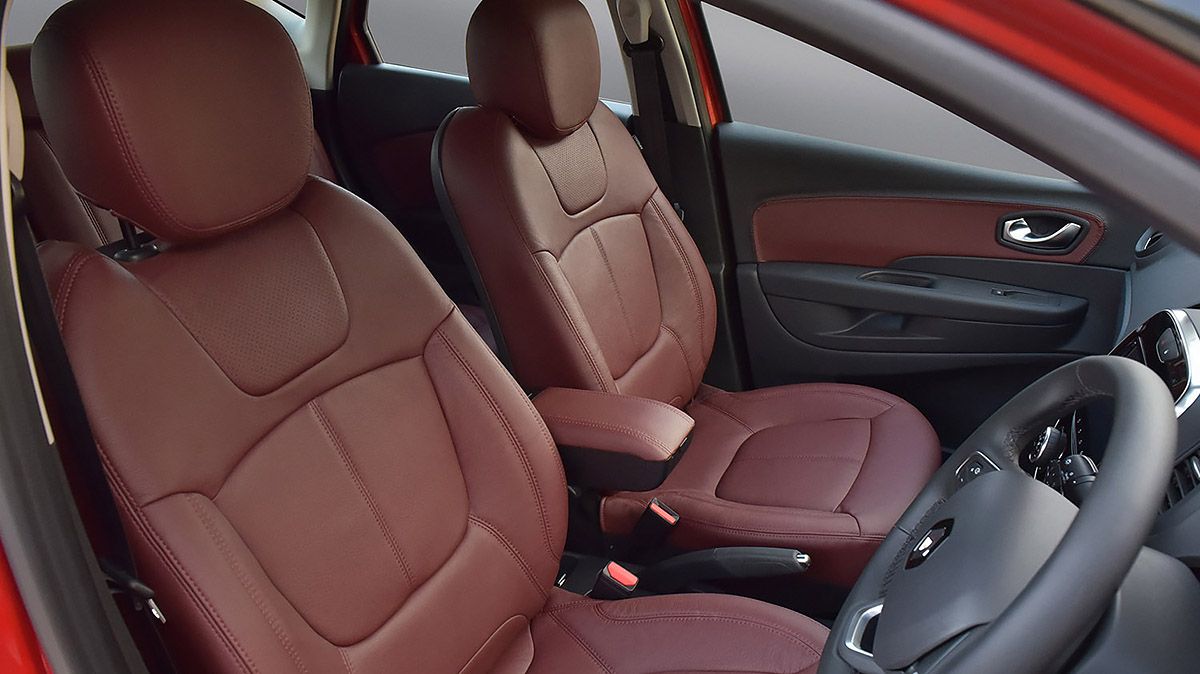 Maroon combination leather seats