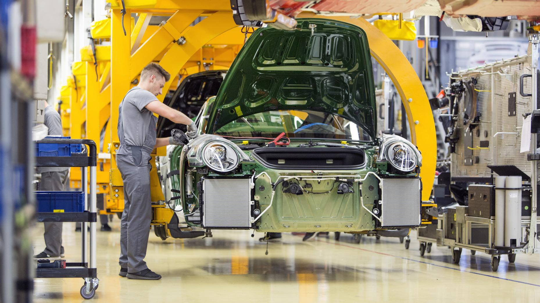 Where are Porsches built, and how many does it build a year?