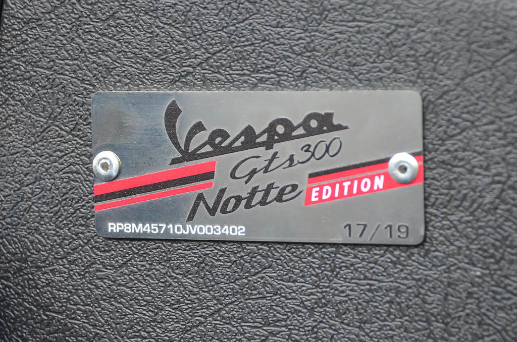 Only 19 Vespa GTS Notte have been allocated locally