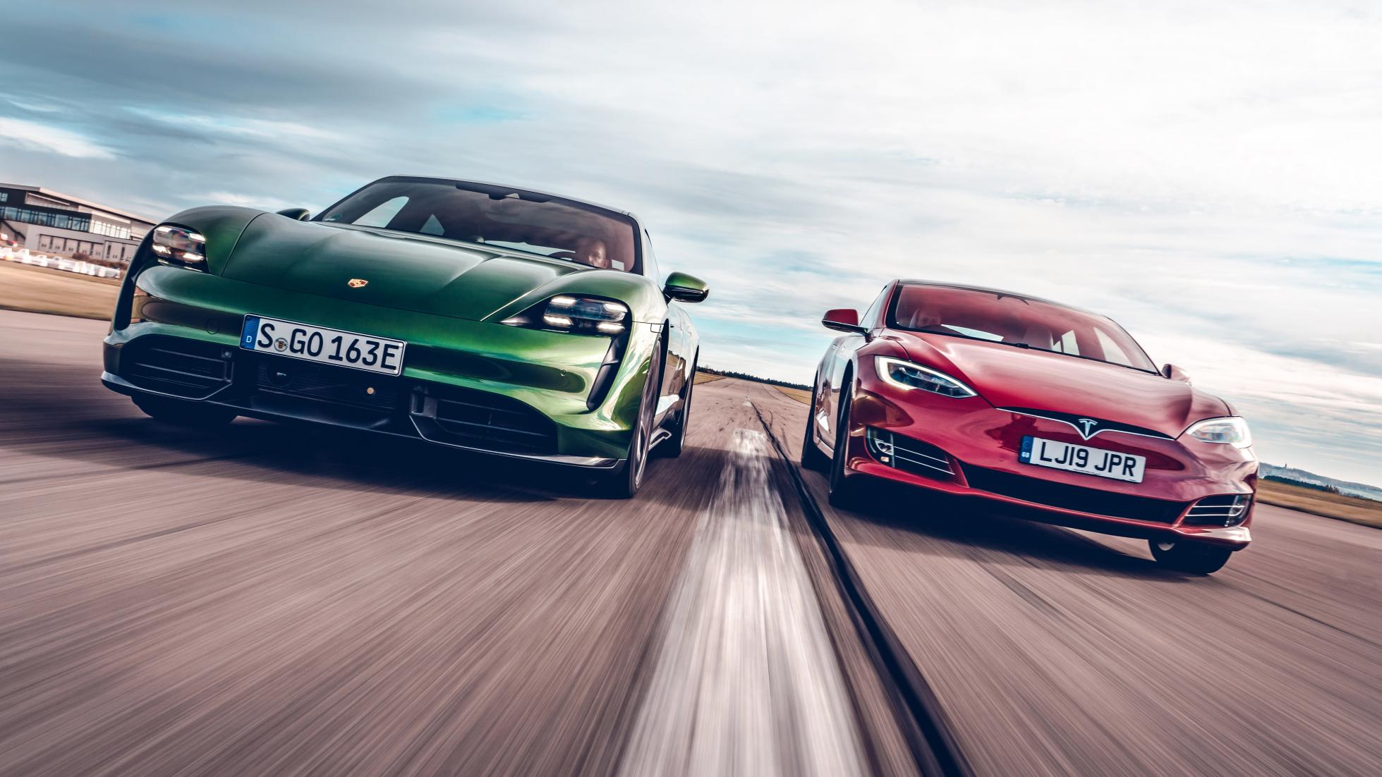 Video: Porsche Taycan Turbo vs Tesla Model S