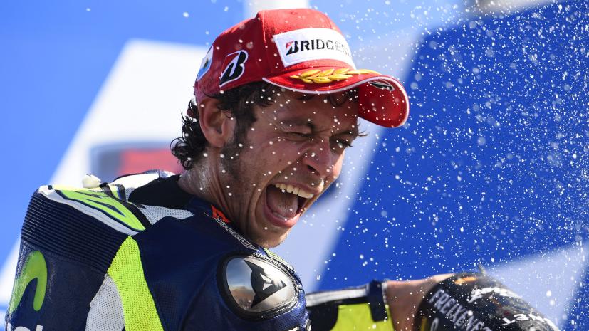 Valentino Rossi jubilant celebration